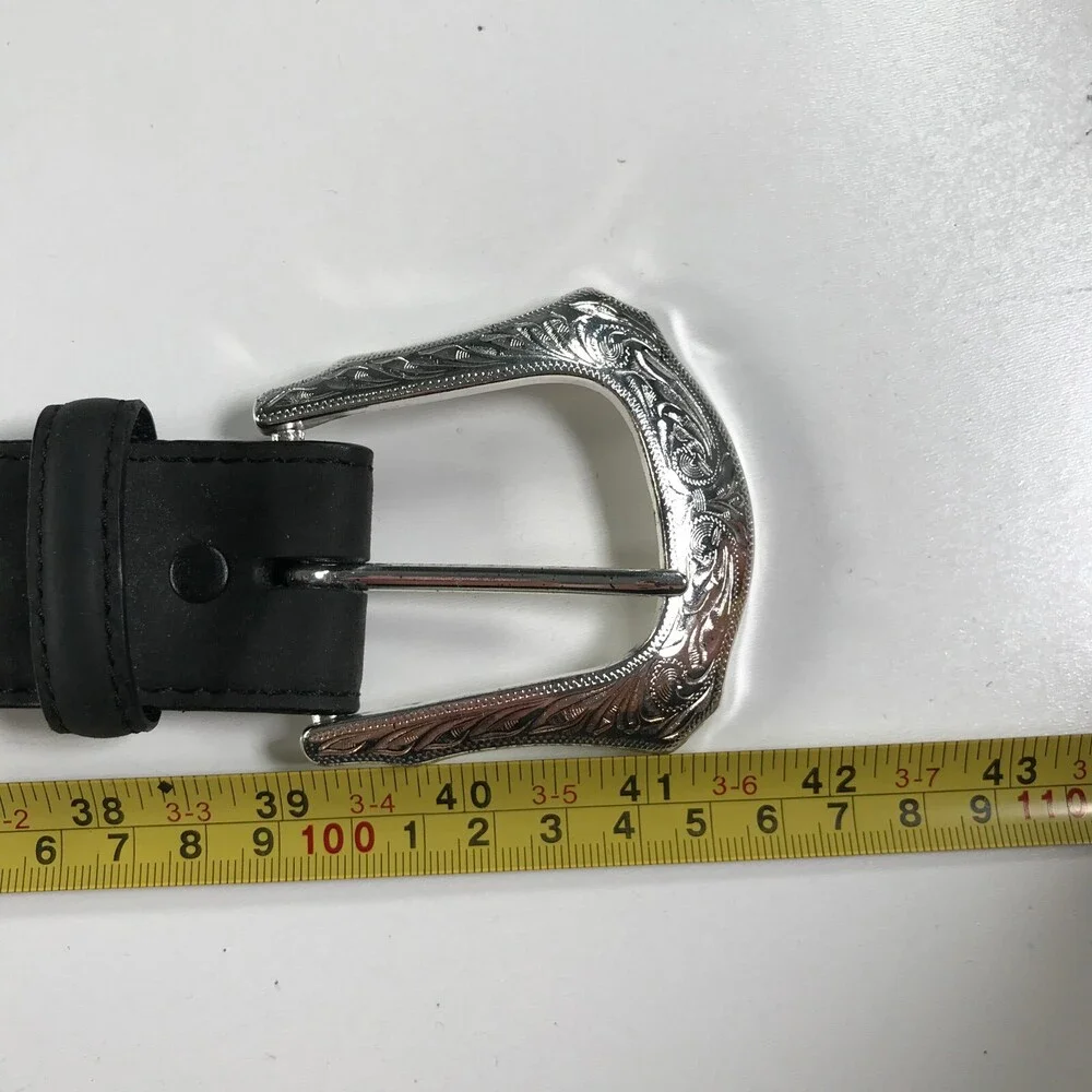 DDD 3D Leather Belt Western Black Black Brown Cowboy Rodeo 36-40'